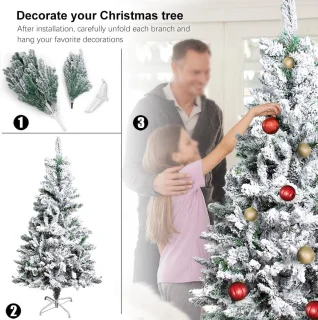 Kunstkerstboom PVC met sneeuweffect 120-180 cm