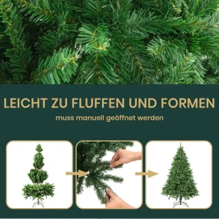 Kunstkerstboom PVC-spar 180 cm met metalen standaard