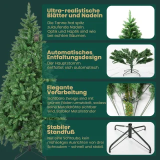 Kunstkerstboom PVC-spar 180 cm met metalen standaard