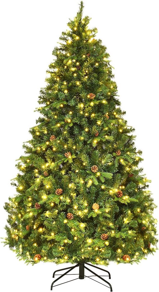 Kunstkerstboom Realistische Dennenboom met Verlichting 210-240 cm