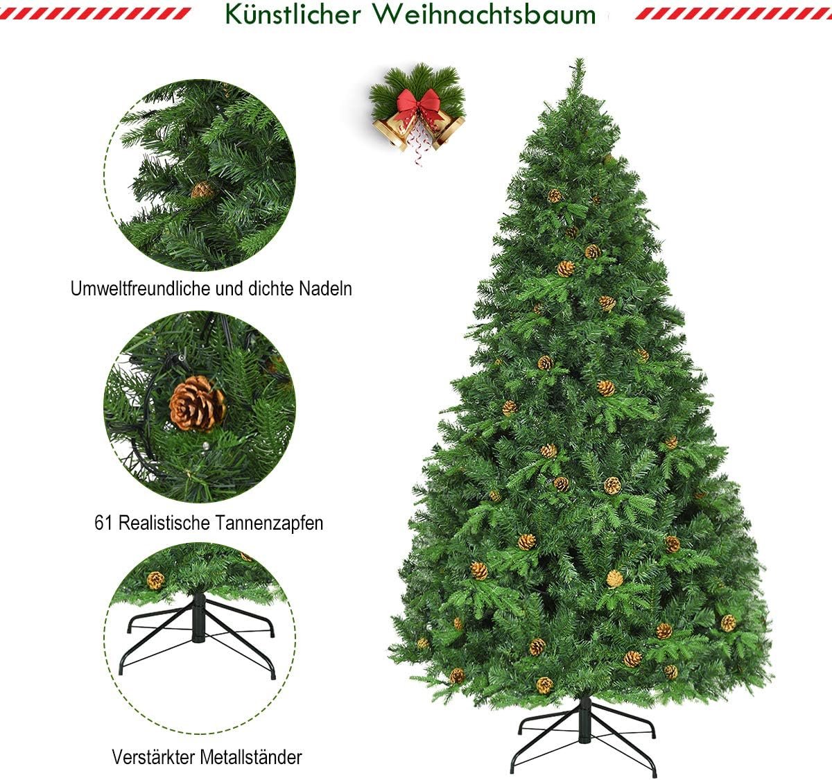 Kunstkerstboom Realistische Dennenboom met Verlichting 210-240 cm