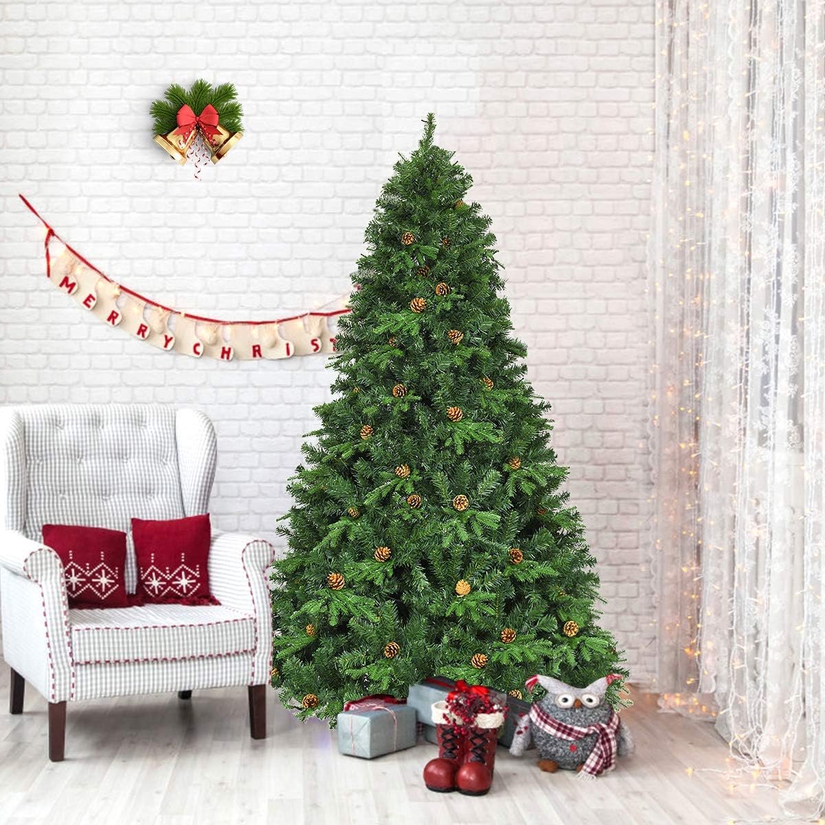Kunstkerstboom Realistische Dennenboom met Verlichting 210-240 cm