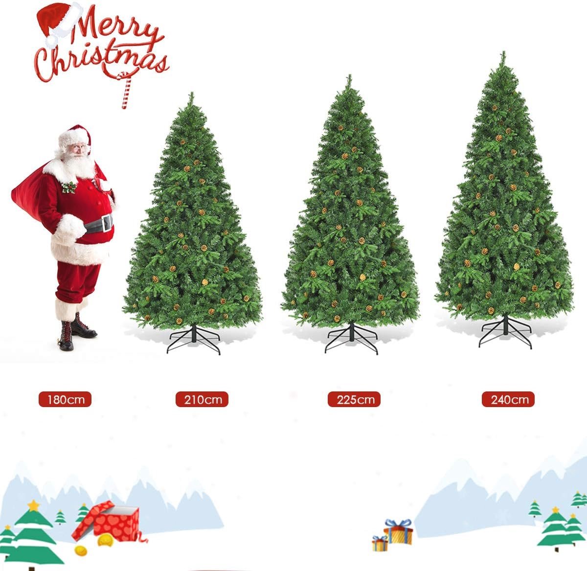 Kunstkerstboom Realistische Dennenboom met Verlichting 210-240 cm