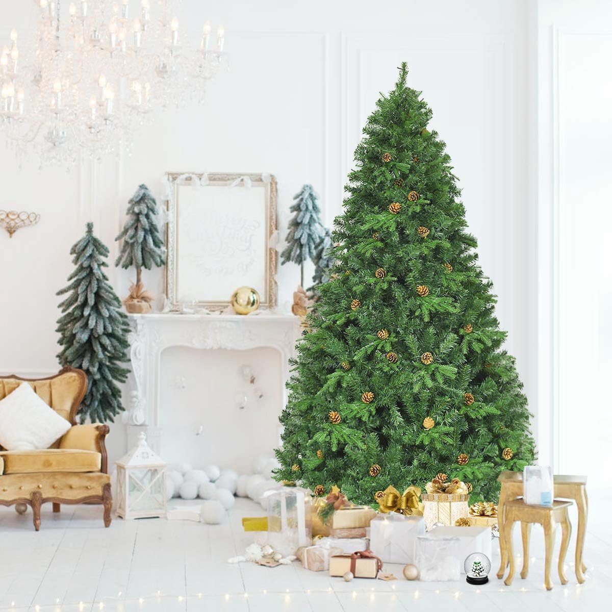 Kunstkerstboom Realistische Dennenboom met Verlichting 210-240 cm