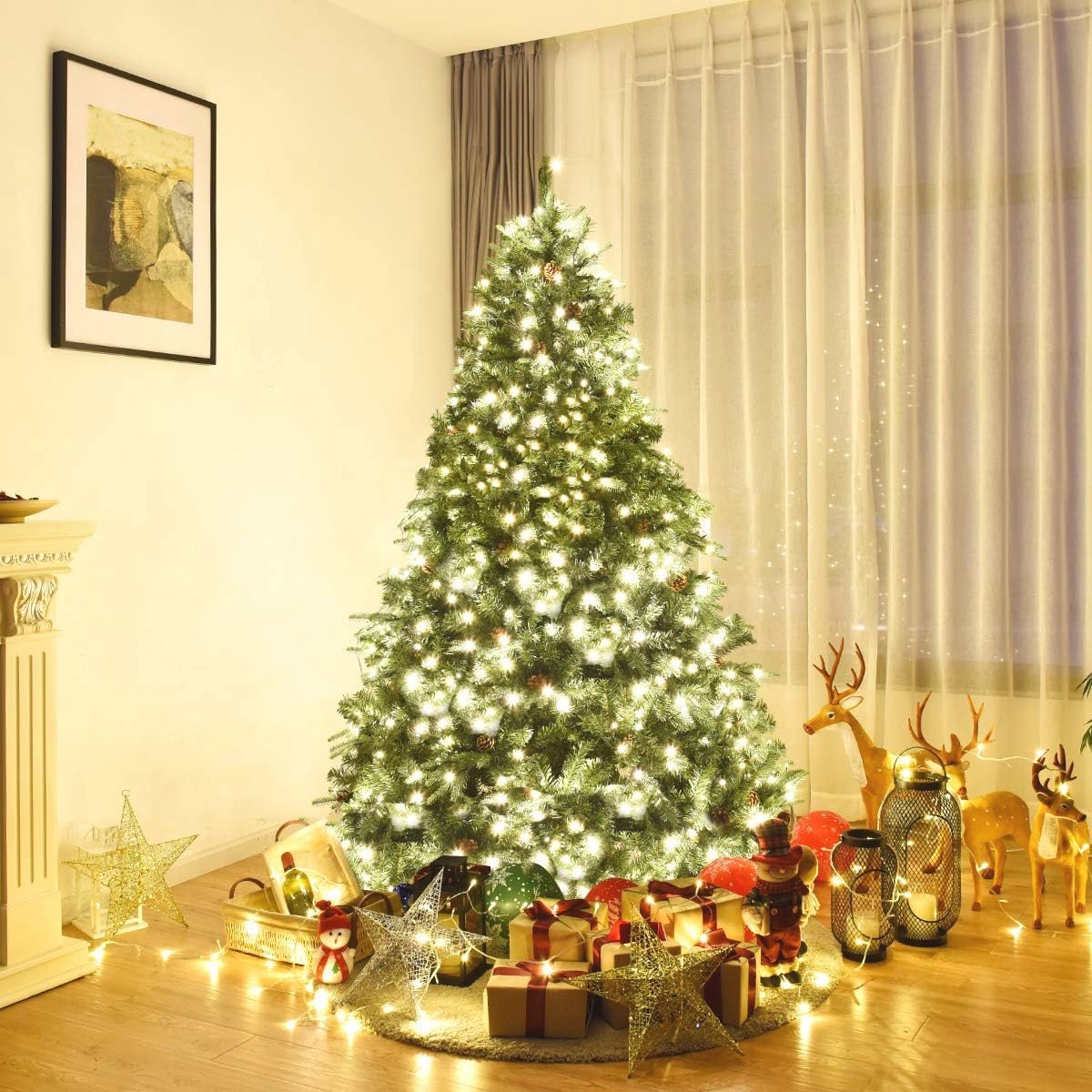 Kunstkerstboom Realistische Dennenboom met Verlichting 210-240 cm