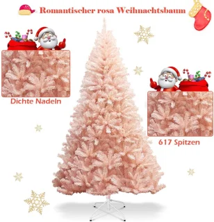 Kunstkerstboom Roze 180 cm met Metalen Standaard