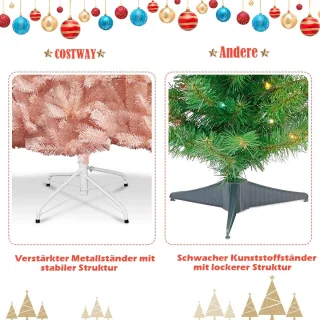 Kunstkerstboom Roze 180 cm met Metalen Standaard