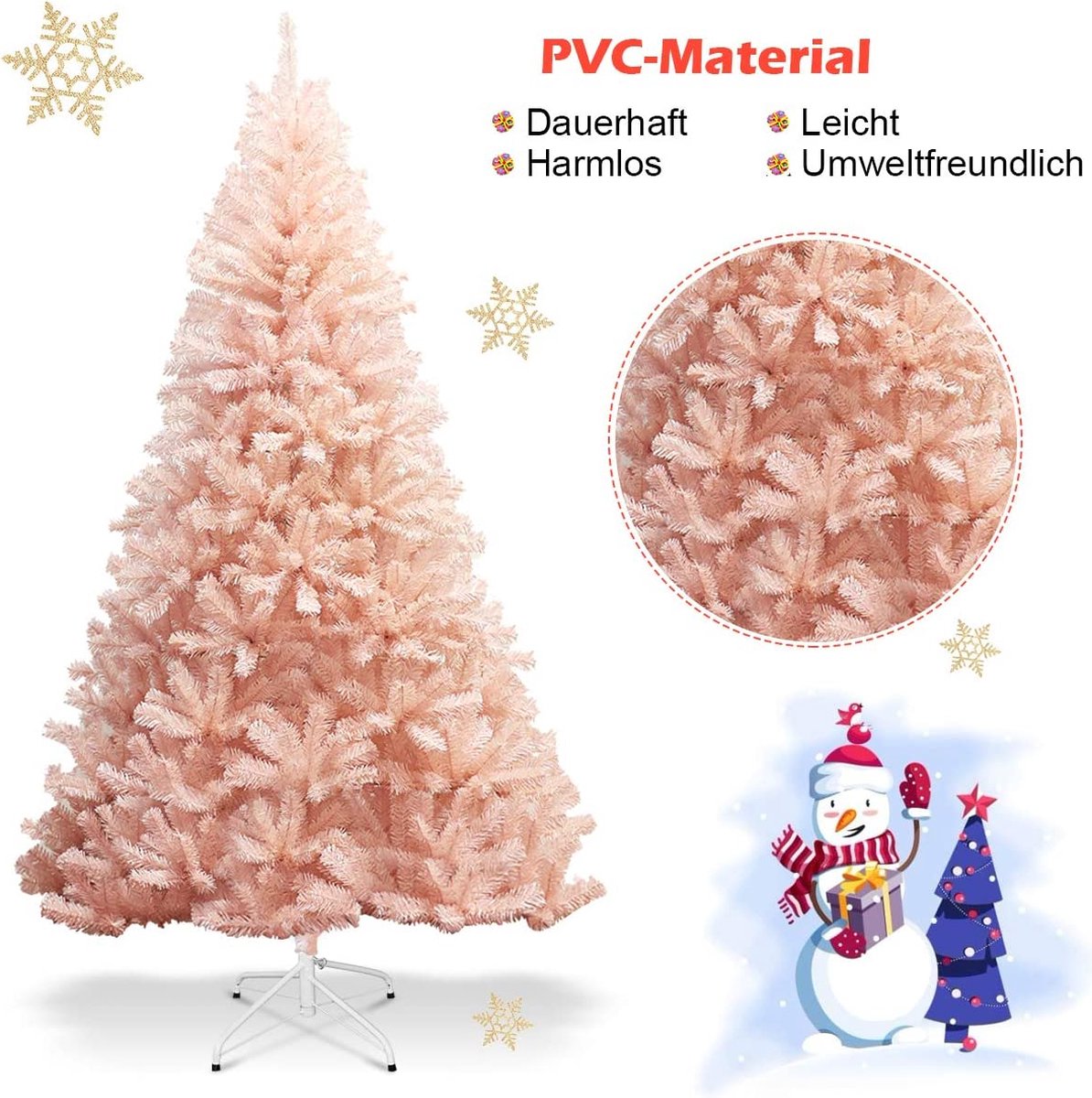 Kunstkerstboom Roze 180 cm met Metalen Standaard