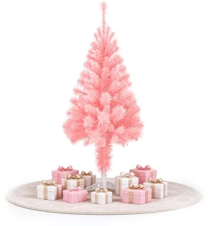 Kunstkerstboom roze met standaard, 120 cm