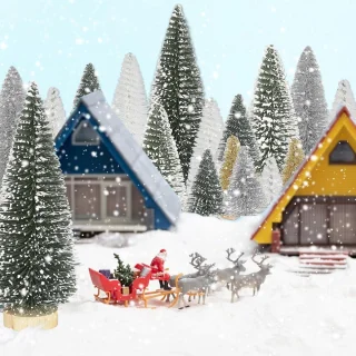 Kunstkerstboom Set van 21 - Mini kerstbomen