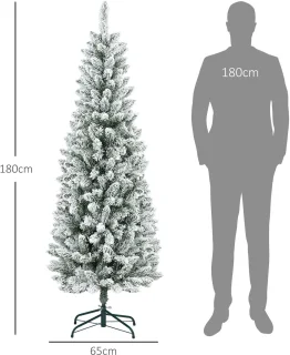 Kunstkerstboom Slank 180 cm groen/wit