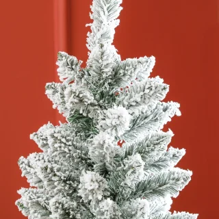 Kunstkerstboom Slank 180 cm groen/wit