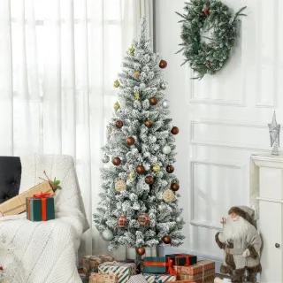 Kunstkerstboom Slank 180 cm groen/wit