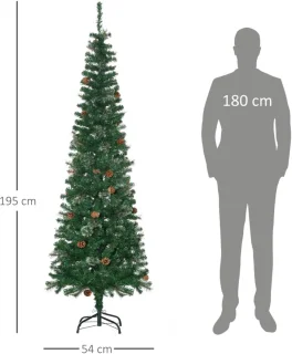 Kunstkerstboom slank type 54 x 195 cm groen