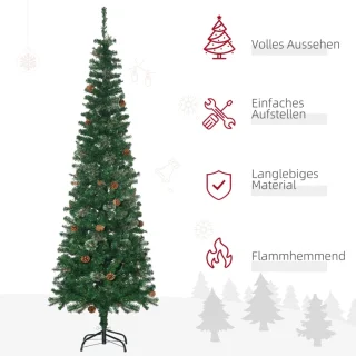 Kunstkerstboom slank type 54 x 195 cm groen