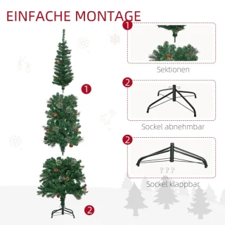 Kunstkerstboom slank type 54 x 195 cm groen