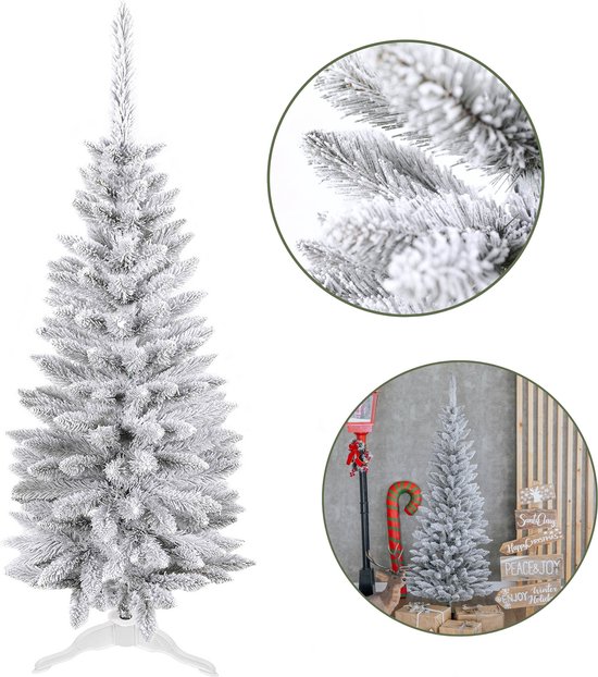 Kunstkerstboom Slanke Besneeuwde Spar PVC 120 cm