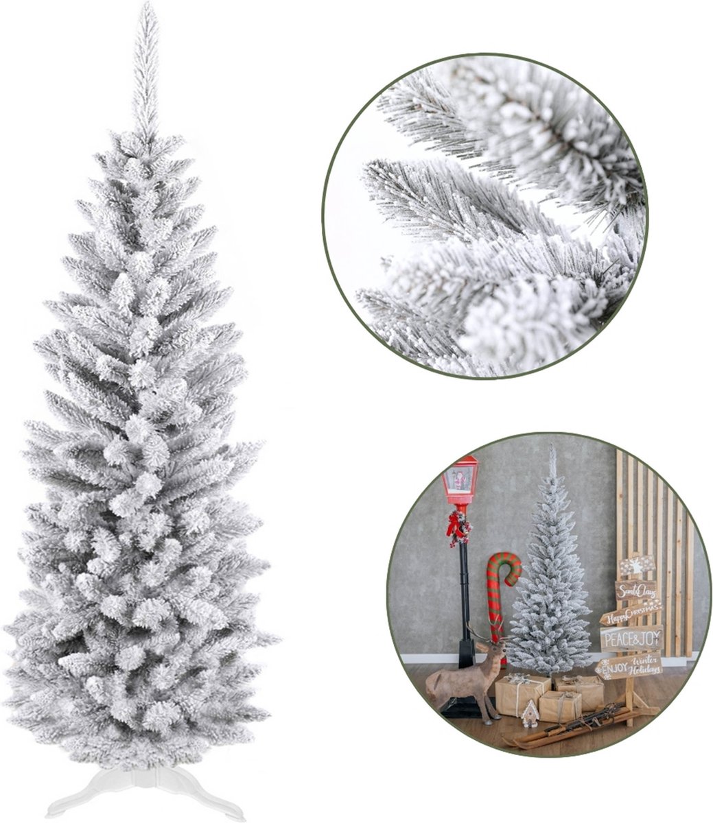 Kunstkerstboom Slanke Besneeuwde Spar PVC 150 cm