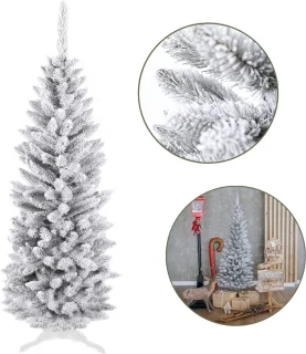 Kunstkerstboom Slanke Besneeuwde Spar PVC 150 cm