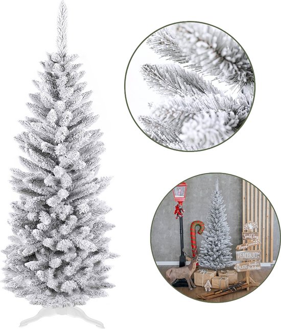 Kunstkerstboom Slanke Spar PVC 180 cm Besneeuwd