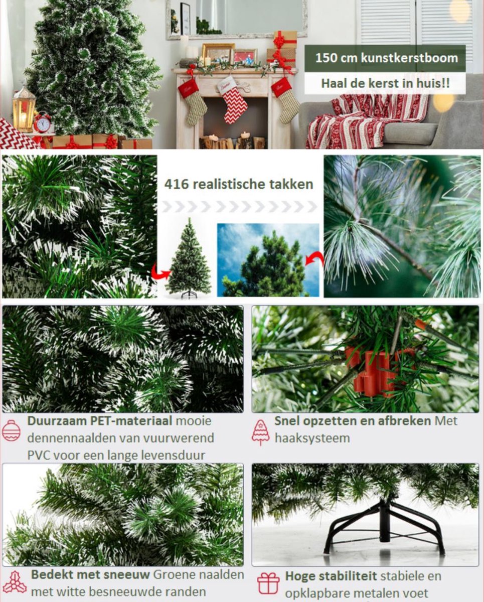 Kunstkerstboom Sneeuw 150 cm