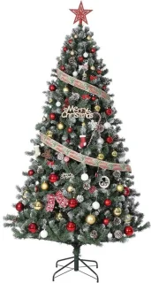 Kunstkerstboom sneeuw 180 cm groen wit