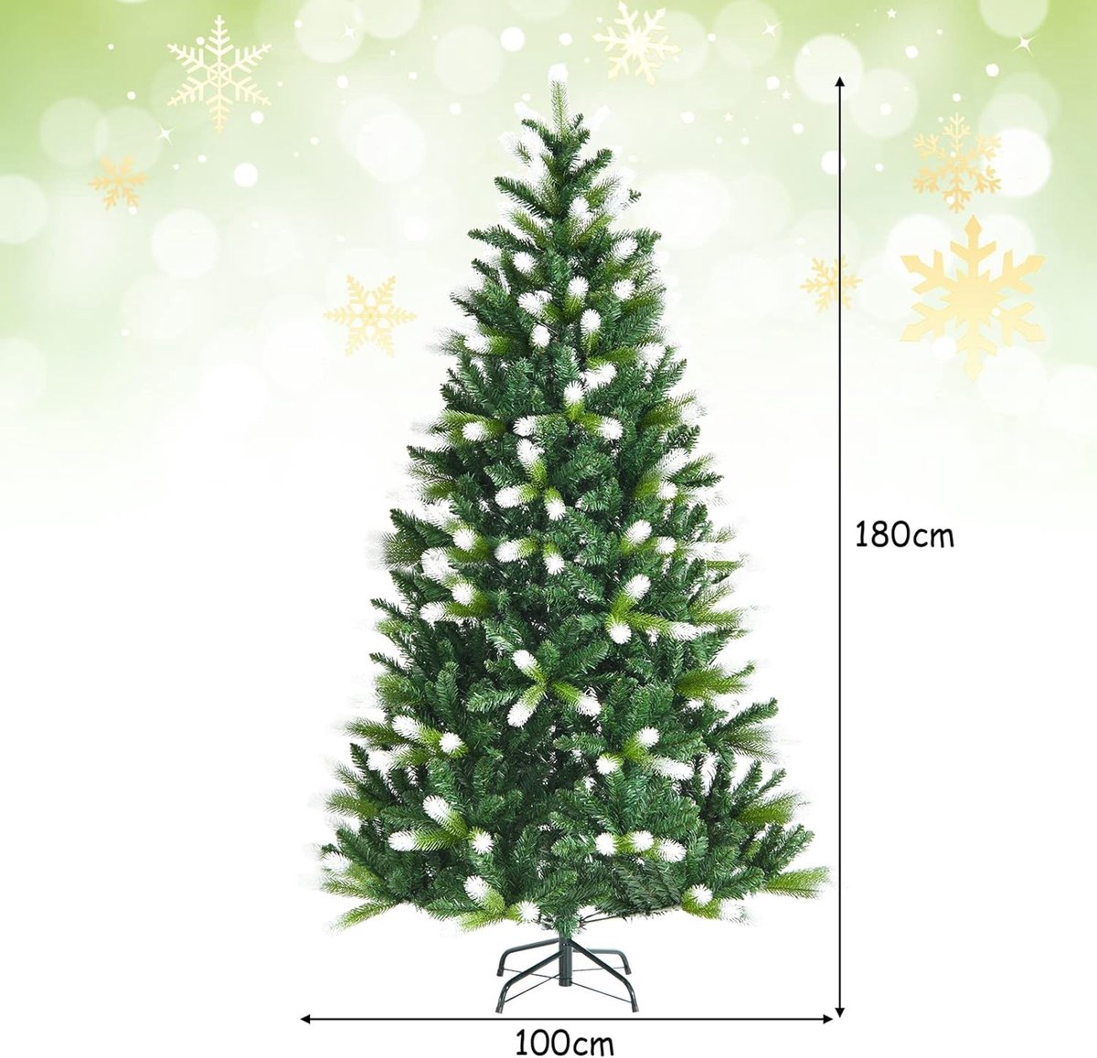 Kunstkerstboom sneeuw 180 cm met metalen standaard