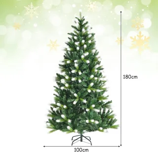 Kunstkerstboom sneeuw 180 cm met metalen standaard