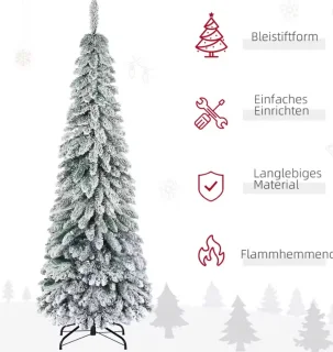 Kunstkerstboom Sneeuw 180 cm Slim Pencil Tree