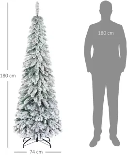 Kunstkerstboom Sneeuw 180 cm Slim Pencil Tree