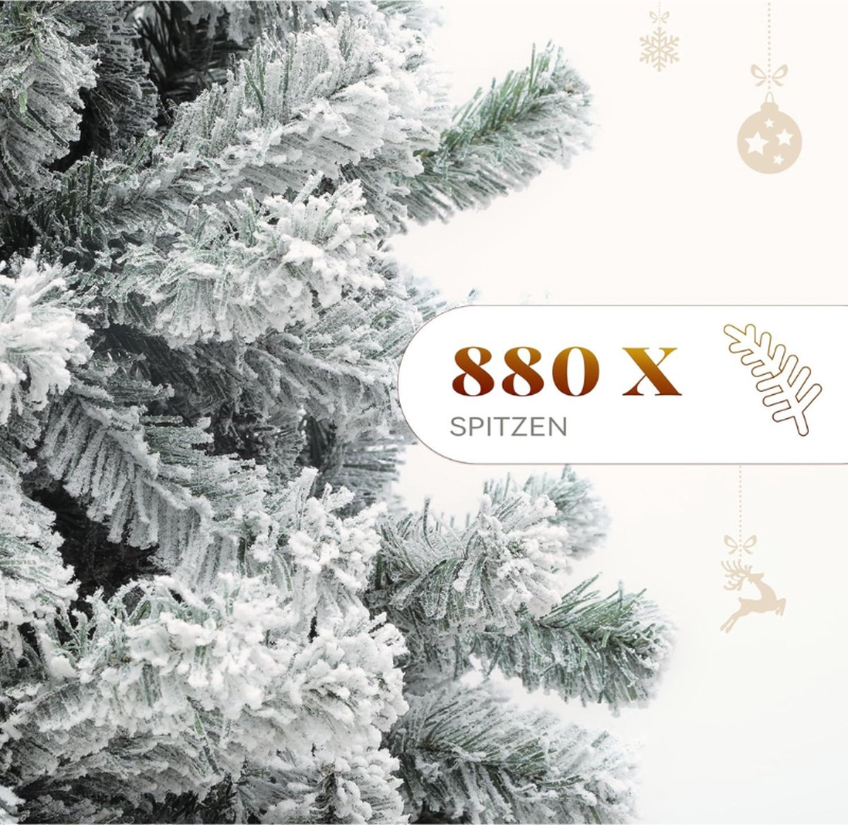 kunstkerstboom sneeuw 182 cm vouwbaar met standaard