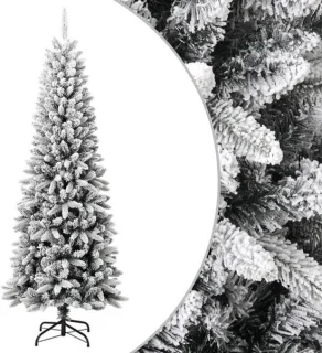 Kunstkerstboom Sneeuw - PVC PE - scharnierconstructie - 210 cm wit groen