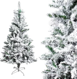 kunstkerstboom sneeuw wit 180 cm pvc metaal standaard