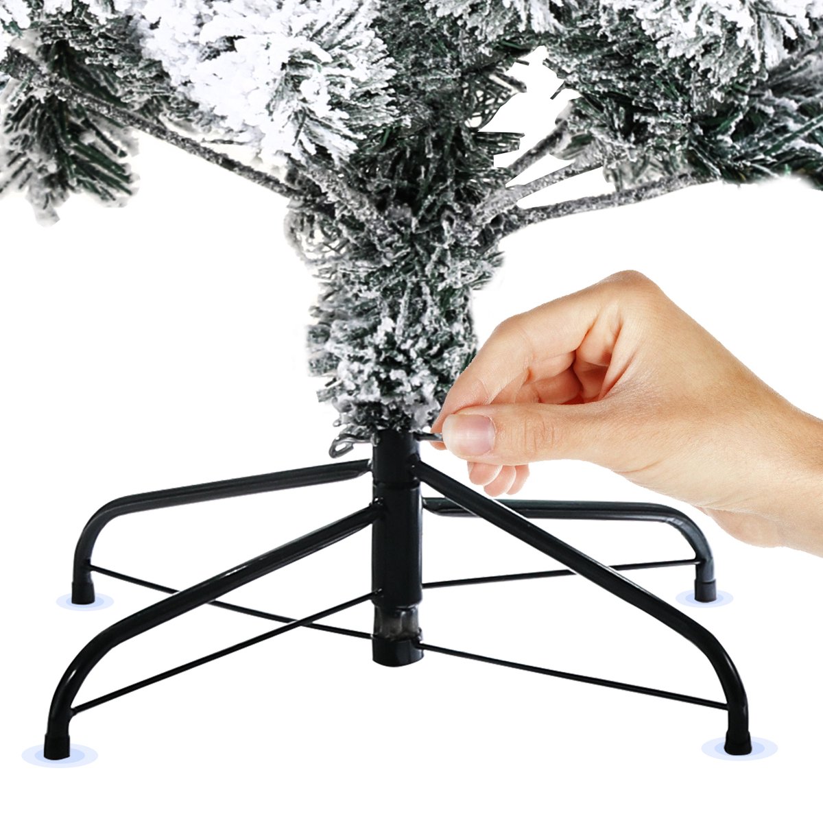 Kunstkerstboom Sneeuwden PVC 180 cm met metalen standaard