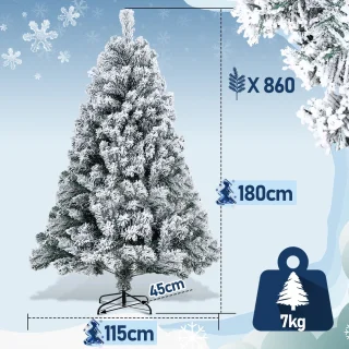 Kunstkerstboom Sneeuwden PVC 180 cm met metalen standaard