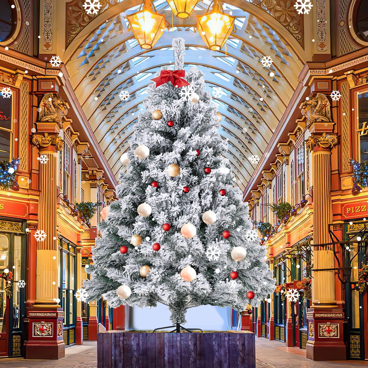 Kunstkerstboom Sneeuwden PVC 180 cm met metalen standaard