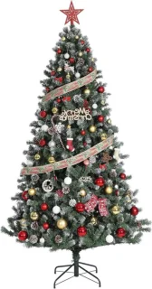 Kunstkerstboom sneeuweffect 180 cm groen en wit