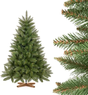 Kunstkerstboom Spar 120 cm met houten standaard