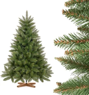 Kunstkerstboom Spar 120 cm met houten standaard