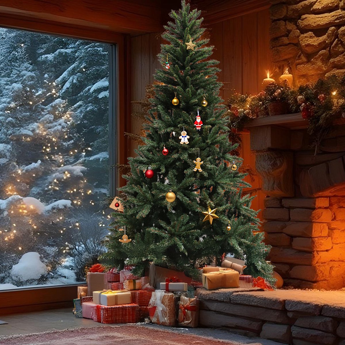 Kunstkerstboom Spar 150 cm met metalen voet groen