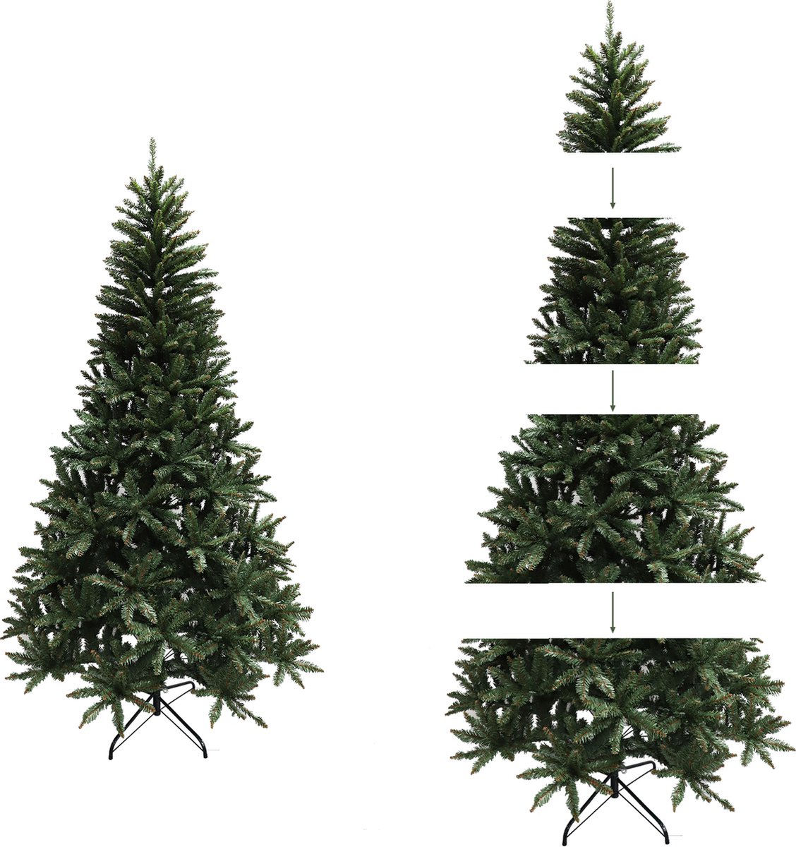 Kunstkerstboom Spar 150 cm met metalen voet groen