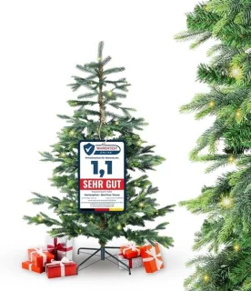 Kunstkerstboom Spar 150 cm met warmwitte LED-verlichting