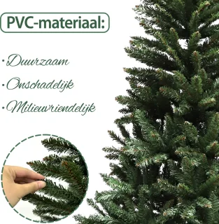 Kunstkerstboom Spar 215 cm Groen met Stalen Voet