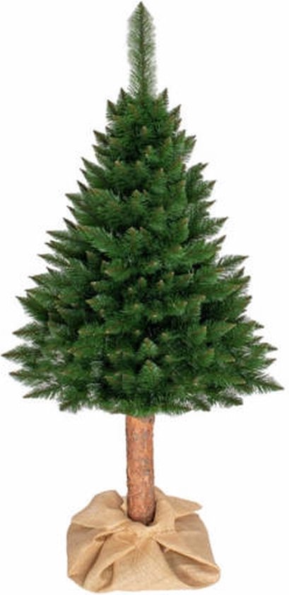 Kunstkerstboom Spar 220 cm met Houten Stam