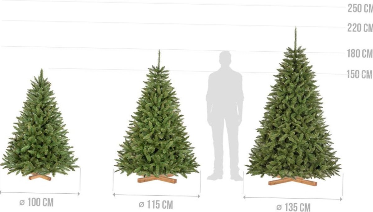 Kunstkerstboom Spar 220 cm Met Houten Stand Made in EU