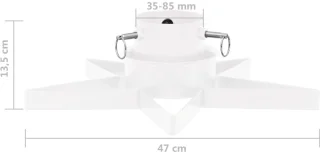 Kunstkerstboom standaard 47x47x13,5 cm wit