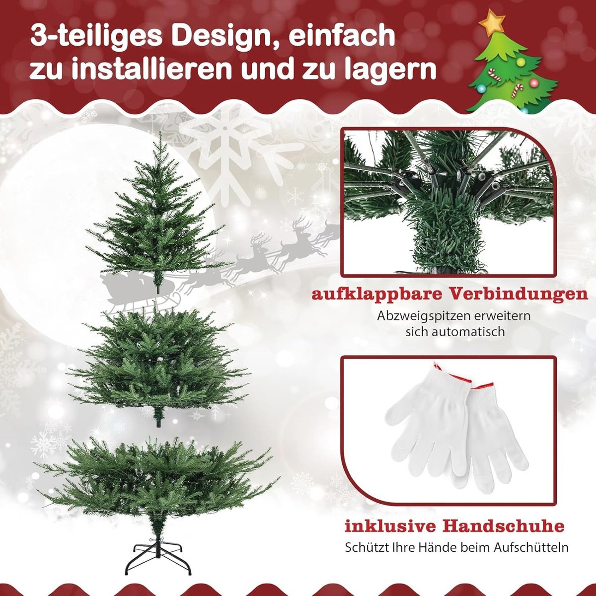 Kunstkerstboom Takuit 180 cm met LED verlichting