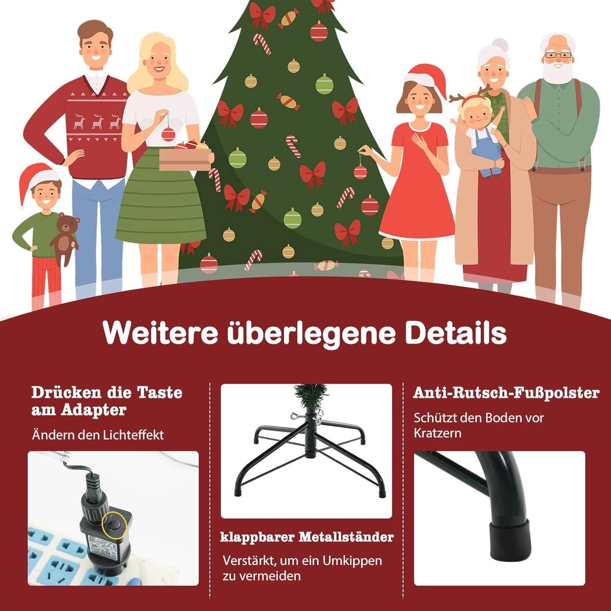 Kunstkerstboom Takuit 180 cm met LED verlichting