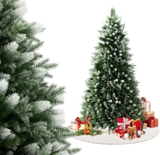 Kunstkerstboom van pvc met houten standaard, 210 cm