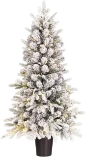 Kunstkerstboom verlicht met sneeuwlaag, 120 x 60 cm, groen